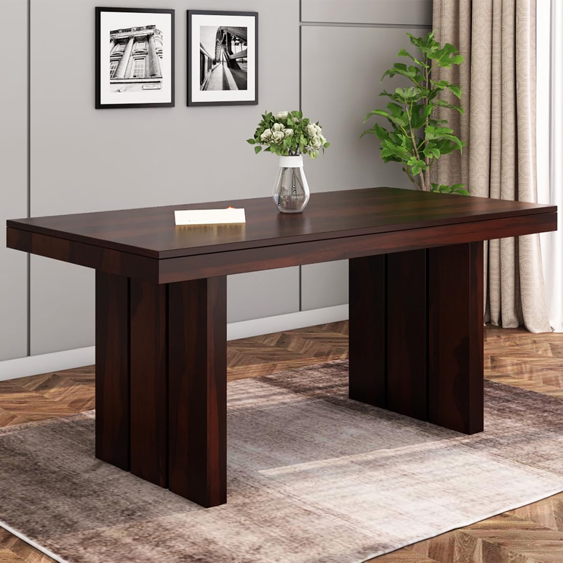 Sheesham Wood Dining Table (68x35 inch) | Multi-Purpose uses Home and Office Desk | Dining Room Furniture | Wooden 6 Seater Dining Table