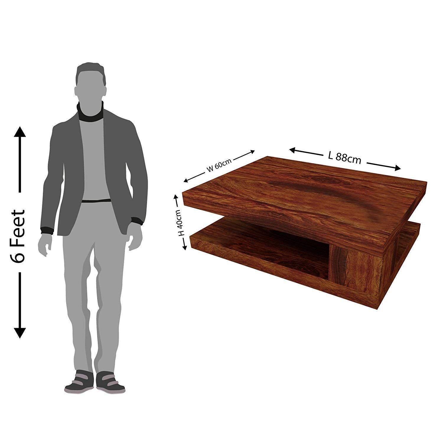 Premium Sheesham Wood Coffee Table for Living Room |Solid Wood Coffee Table, Center Table, Tea Table | Wooden Coffee Table | Best Furniture for Home