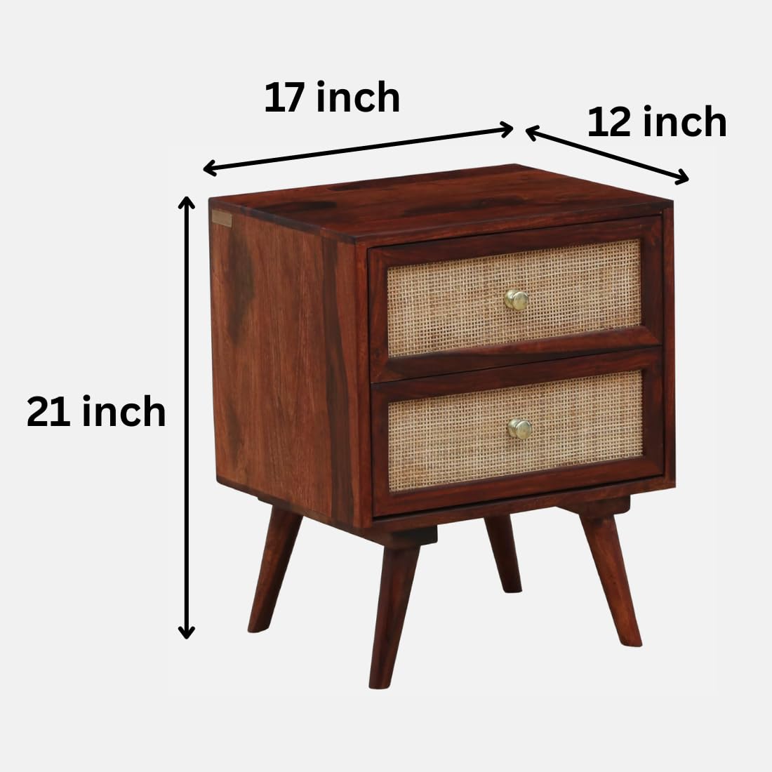 Sheesham Wooden Side Table for Living Room, Bedroom | Wooden Side Table | Bedside Table for Bedroom with Drawers