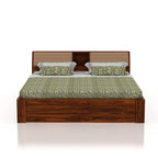 Sheesham Wood Bed with Box Storage | Solid Wood Bed for Bedroom, Living Room | Wooden Bed King Size | Mattress not Included | Honey Finish