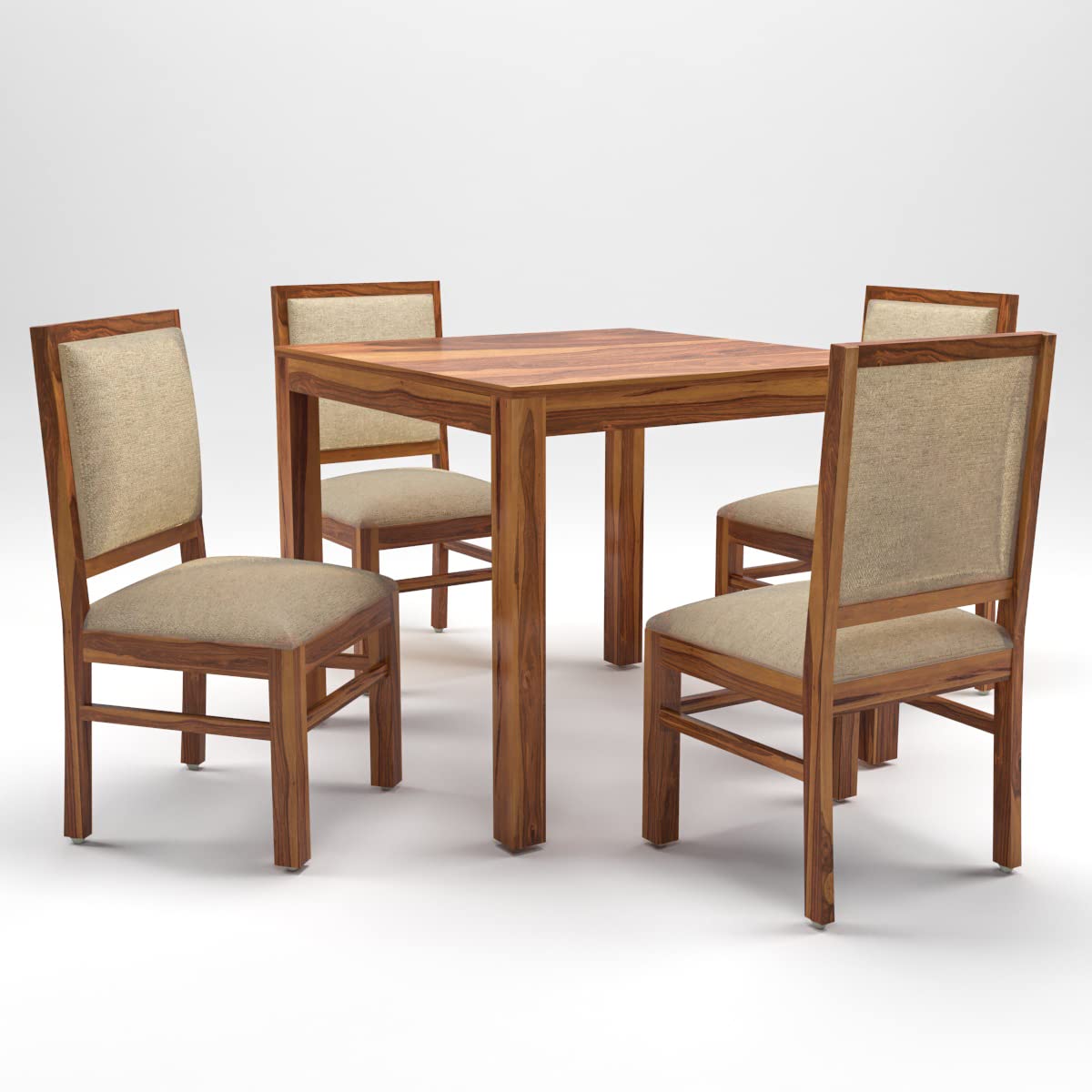 Premium Dining Room Furniture Wooden Dining Table with 4 Chairs Solid Wood 4 Seater Dining Set