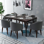 Sheesham Wood Dining Table(57x35) with 6 Chairs | 6 Seater Dining Set | Wooden Dining Table with Chair - Dining Room Furniture