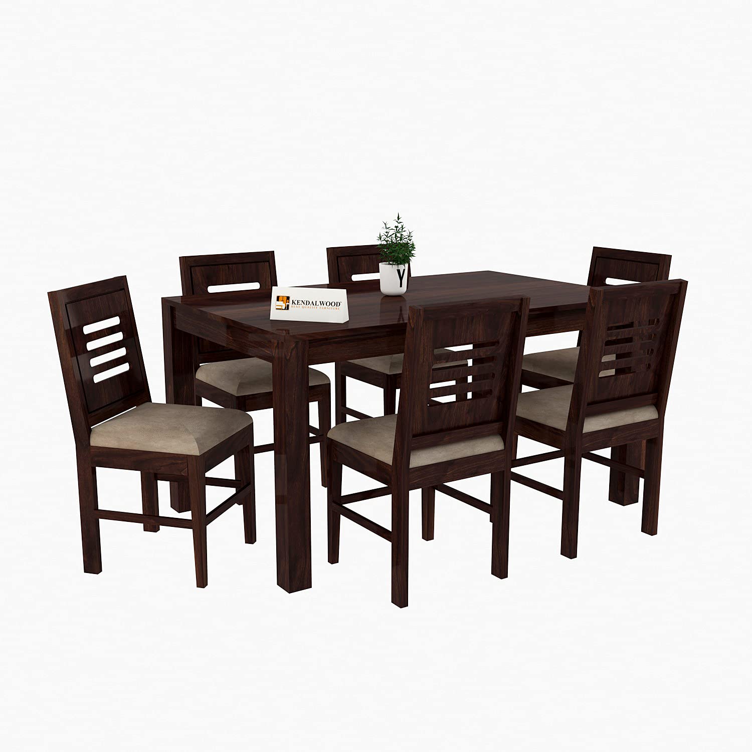 Sheesham Wood Dining Table(57x35) with 6 Chairs | 6 Seater Dining Set | Wooden Dining Table with Chair - Dining Room Furniture