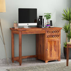 Laptop Table Living Room Table (Without Chair), Office Desk Solid Wood Study Table (Honey Finish)
