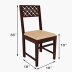 Sheesham Wood CNC Cutting Dining Table with 4 Chairs, | 4 Seater Dining Set
