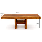 Premium Sheesham Wood Coffee Table for Living Room | Solid Wood Coffee Table, Center Table, Tea Table | Wooden Coffee Table with 2 Stool | Best Furniture for Home