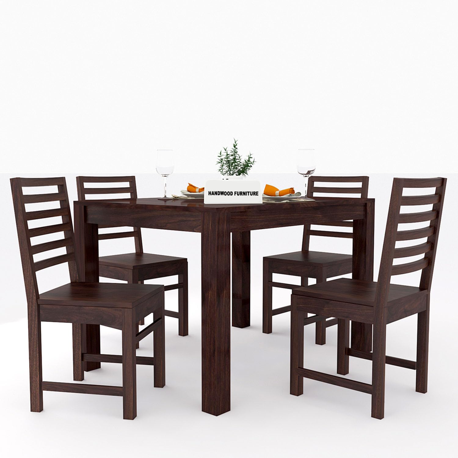 Premium Sheesham Wood Dining Table(45x30) with 4 Chairs | 4 Seater Dining Set | Wooden Dining Table with Chair | Dining Room Furniture