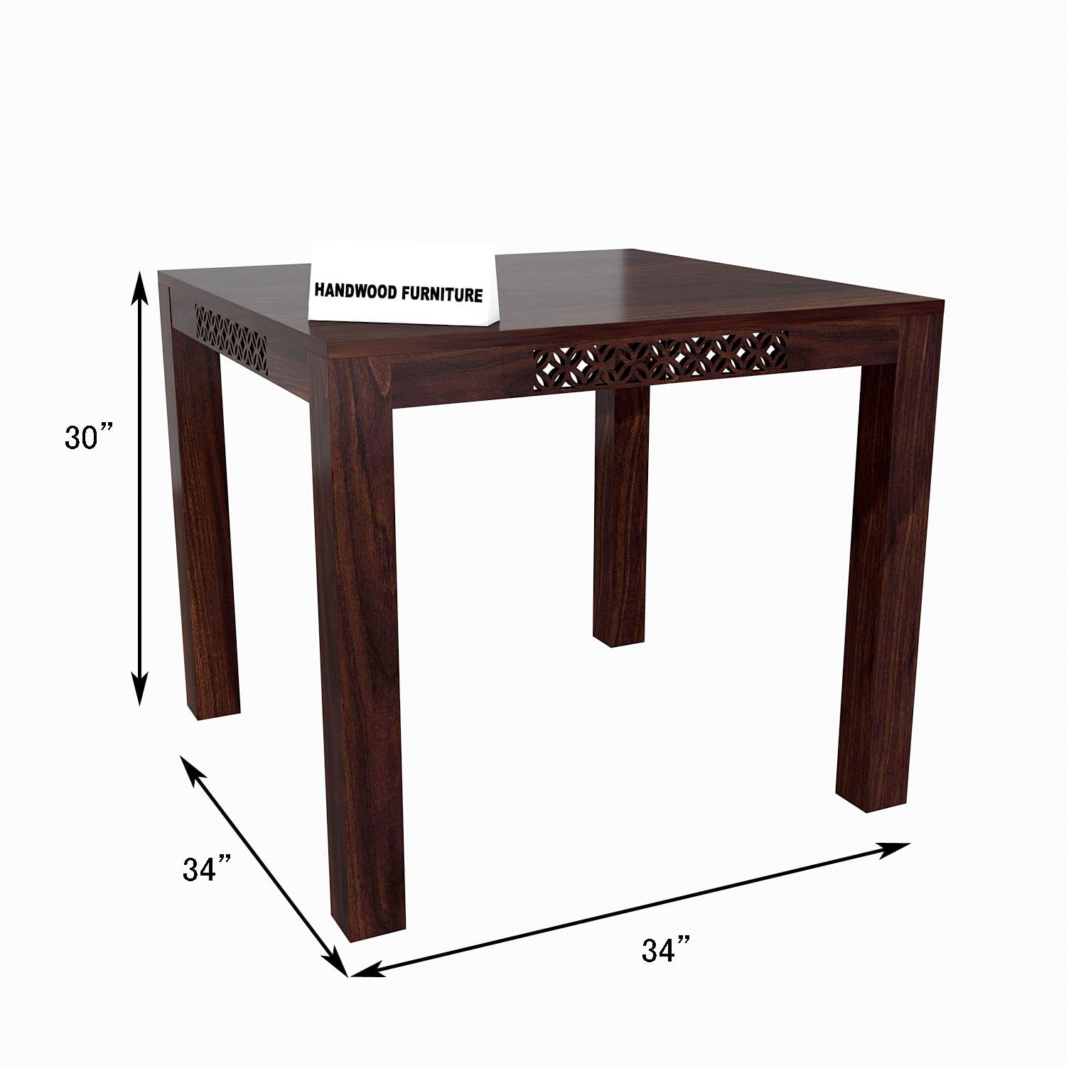 Premium Sheesham Wood Dining Table (34x34) with 4 Chairs |4 Seater Dining Set | Wooden Dining Table with Chair | Dining Room Furniture