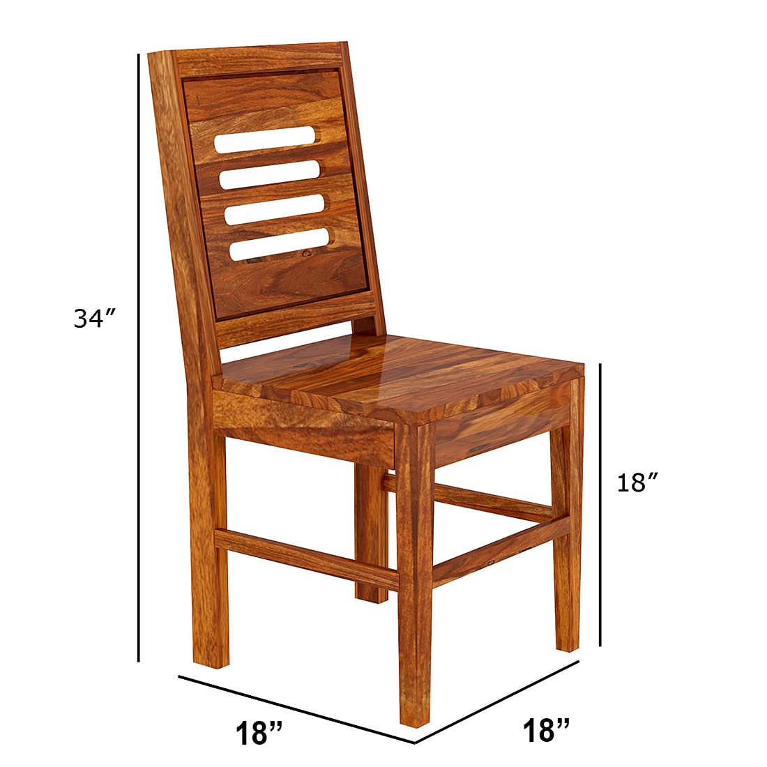 Sheesham Wood Dining Table(34x34) with 4 Chairs | 4 Seater Dining Set | Wooden Dining Table with Chair - Dining Room Furniture