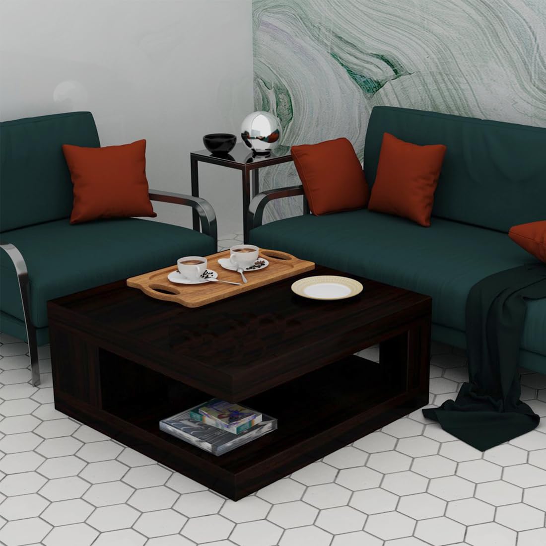 Premium Sheesham Wood Coffee Table for Living Room |Solid Wood Coffee Table, Center Table, Tea Table | Wooden Coffee Table