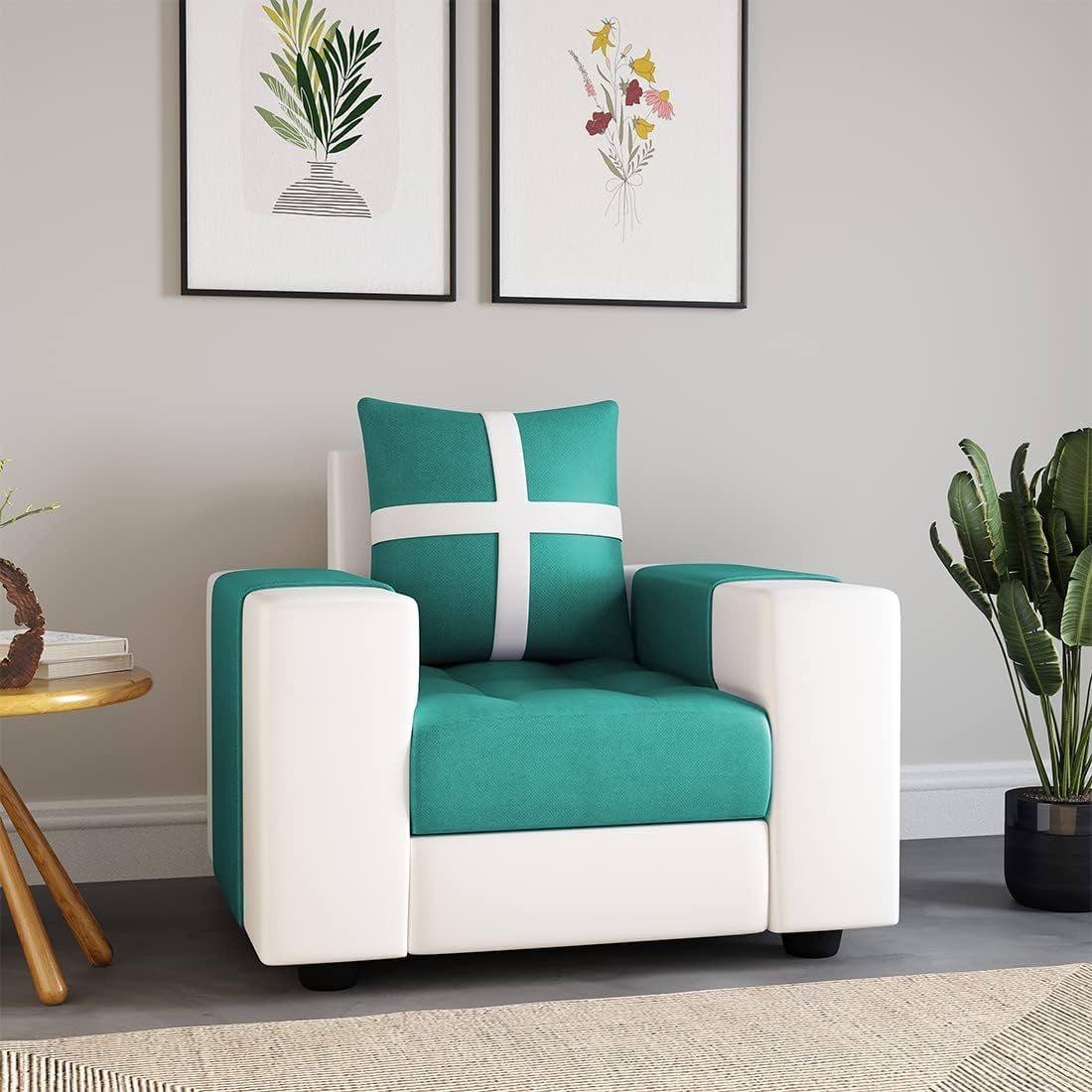 1 Seater Fabric Sofa Set for Living Room Furniture | Fabric 1 Seater Sofa Set | Sofa for Home & Office