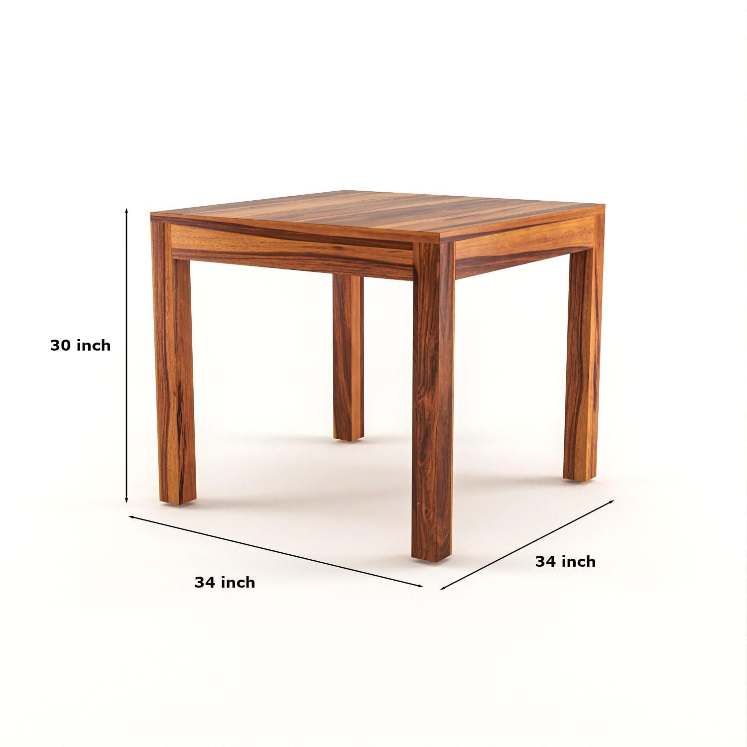 Sheesham Wood Dining Table (34x34 Inch) with 4 Chairs | Wooden Dining Table with Chair | Dining Room Furniture