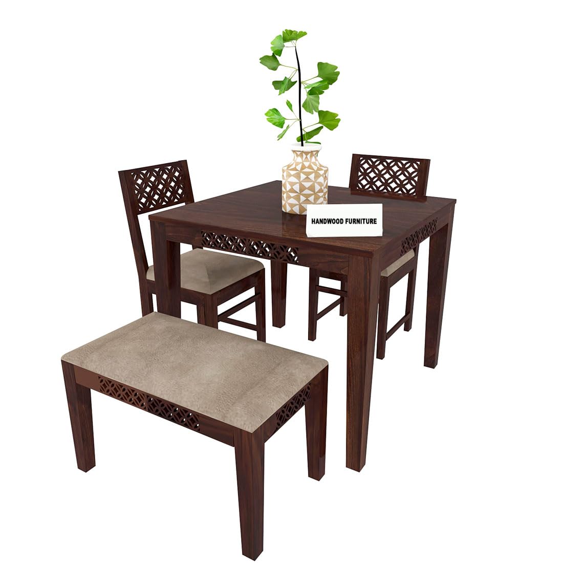 Premium Sheesham Wood Dining Table (34x34) with 4 Chairs | 4 Seater Dining Set