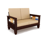 Solid Wood 2 Seater Wooden Sofa Set for Living Room Furniture Fabric 2 Seater Sofa
