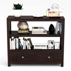 Modern Home Furniture Multipurpose Solid Wood Semi-Open Book Shelf for Library Home & Office | Kitchen Rack