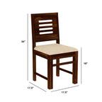 Sheesham Wood Dining Table with Chairs & Chusion | Dining Room Furniture 2 Seater Dining Set (Finish Color :- Warm Chestnut Finish with Cream Cushion)