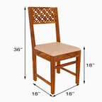 Premium Sheesham Wood Dining Table (34x34) with 4 Chairs |4 Seater Dining Set | Wooden Dining Table with Chair | Dining Room Furniture