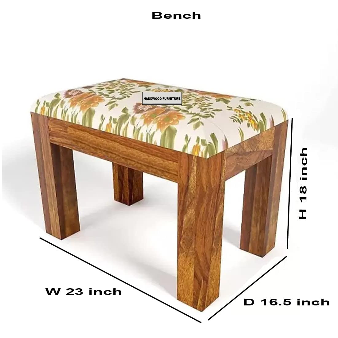 Sheesham Wood Dining Table(34x34) with 3 Chairs & 1 Bench | 4 Seater Dining Set | Wooden Dining Table with Chair - Dining Room Furniture