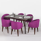 Sheesham Wood Dining Table(57x35) with 6 Chairs | 6 Seater Dining Set | Wooden Dining Table with Chair - Dining Room Furniture