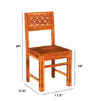 Premium Sheesham Wood Dining Table (34x34) with 2 Chairs | 2 Seater Dining Set | Wooden Dining Table with Chair | Dining Room Furniture