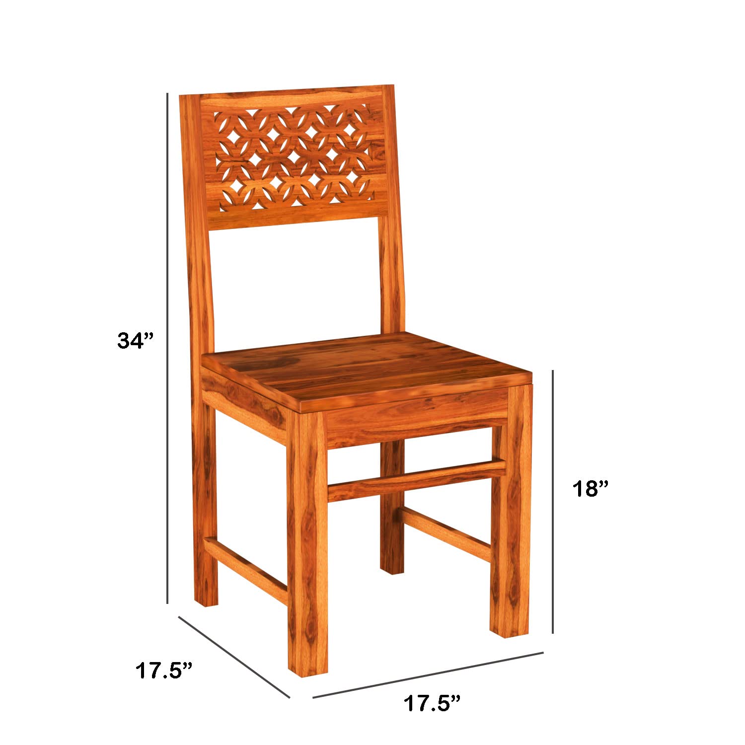 Premium Sheesham Wood Dining Table (34x34) with 2 Chairs | 2 Seater Dining Set | Wooden Dining Table with Chair | Dining Room Furniture