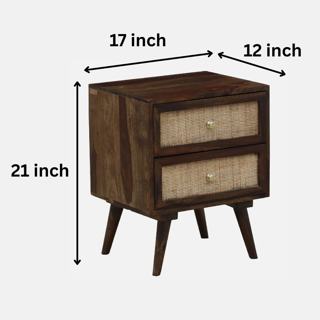 Sheesham Wooden Side Table for Living Room, Bedroom | Wooden Side Table | Bedside Table for Bedroom with Drawers