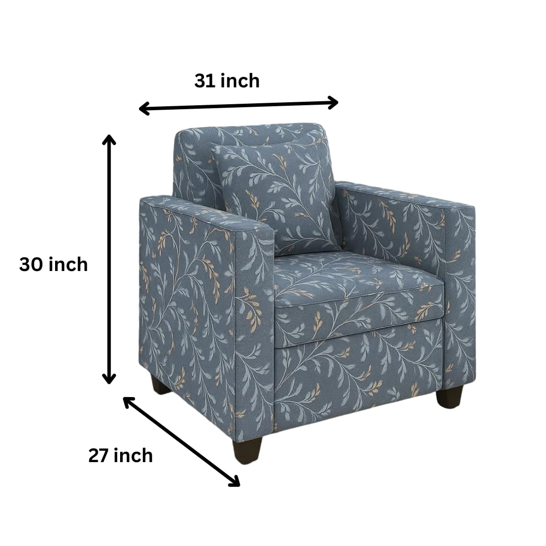 1 Seater Fabric Sofa Set for Living Room Furniture | Fabric 1 Seater Sofa Set for Home & Office