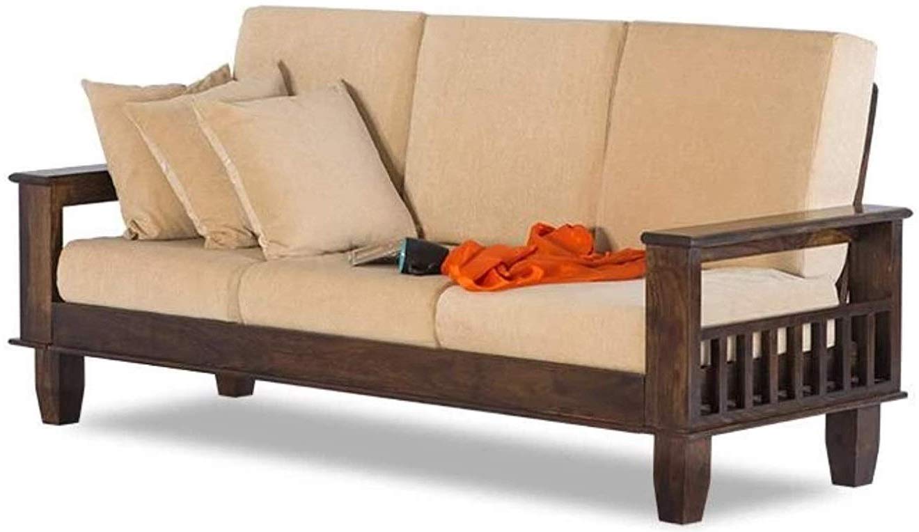 KendalWood Furniture Solid Sheesham Wood 3 Seater Sofa Set