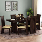Solid (Sheesham) Wood Dining Table with 6 Chairs | 6 Seater Dining Set