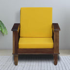 Solid Wood 1 Seater Wooden Sofa Set for Living Room Furniture | Sofa for Home & Office | 1 Seater Sofa