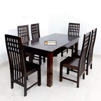 Sheesham Wood Dining Table with 6 Chairs | 6 Seater Dining Set | Wooden Dining Table with