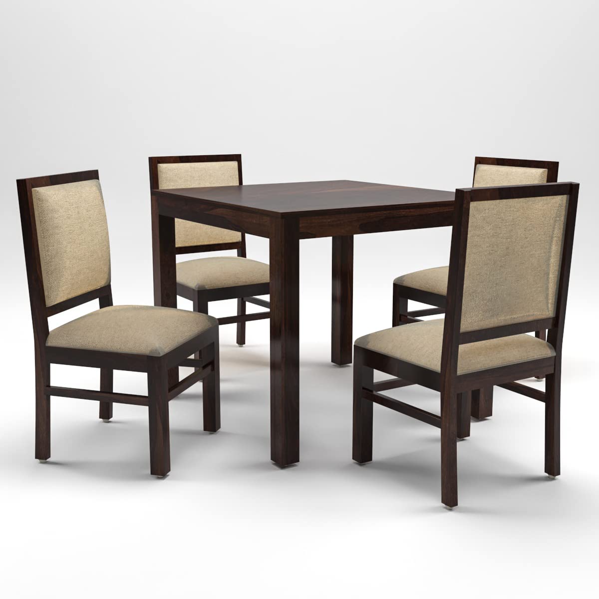 Premium Dining Room Furniture Wooden Dining Table with 4 Chairs Solid Wood 4 Seater Dining Set