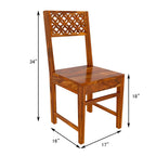 Modern Home Furniture | Solid Wood Dining Chair Set of 2 | Multipurpose Chair for Home & Office | Honey Finish |Pre Assembled (Ready to Use)
