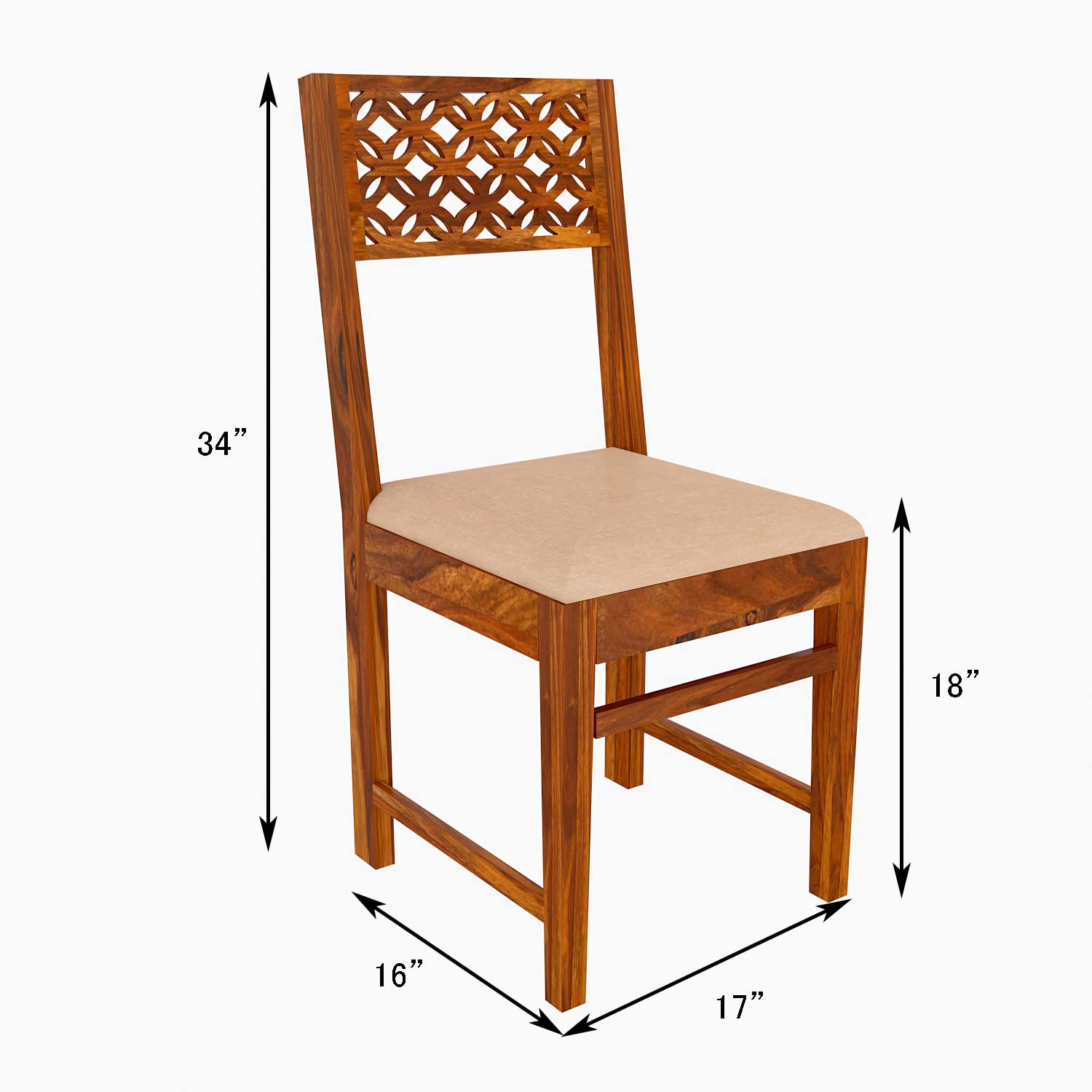 Furniture Solid Sheesham Wood Dining Study Multipurpose Chair