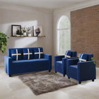 5 Seater Fabric Sofa Set for Living Room Furniture | 3 + 1 + 1 Sofa Set | Wooden Sofa for Home & Office