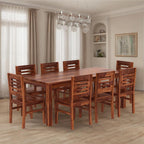 Sheesham Wood Dining Table with 8 Chairs | 8 Seater Dining Set | Wooden Dining Table with Chair - Dining Room Furniture