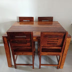 Premium Sheesham Wood Dining Table(45x30) with 4 Chairs | 4 Seater Dining Set | Wooden Dining Table with Chair | Dining Room Furniture