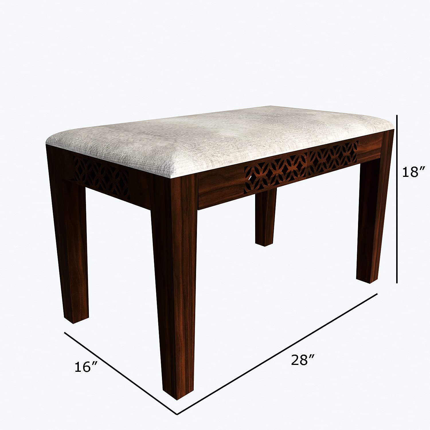 Sheesham Wood CNC Cuting Dining Table with 2 Chairs with 1 Bench | 3 Seater Dining Set Dining Room Furniture