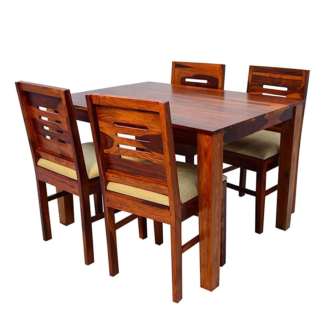 Sheesham Wood Dining Table(45x30) with 4 Chairs | 4 Seater Dining Set | Wooden Dining Table with Chair - Dining Room Furniture