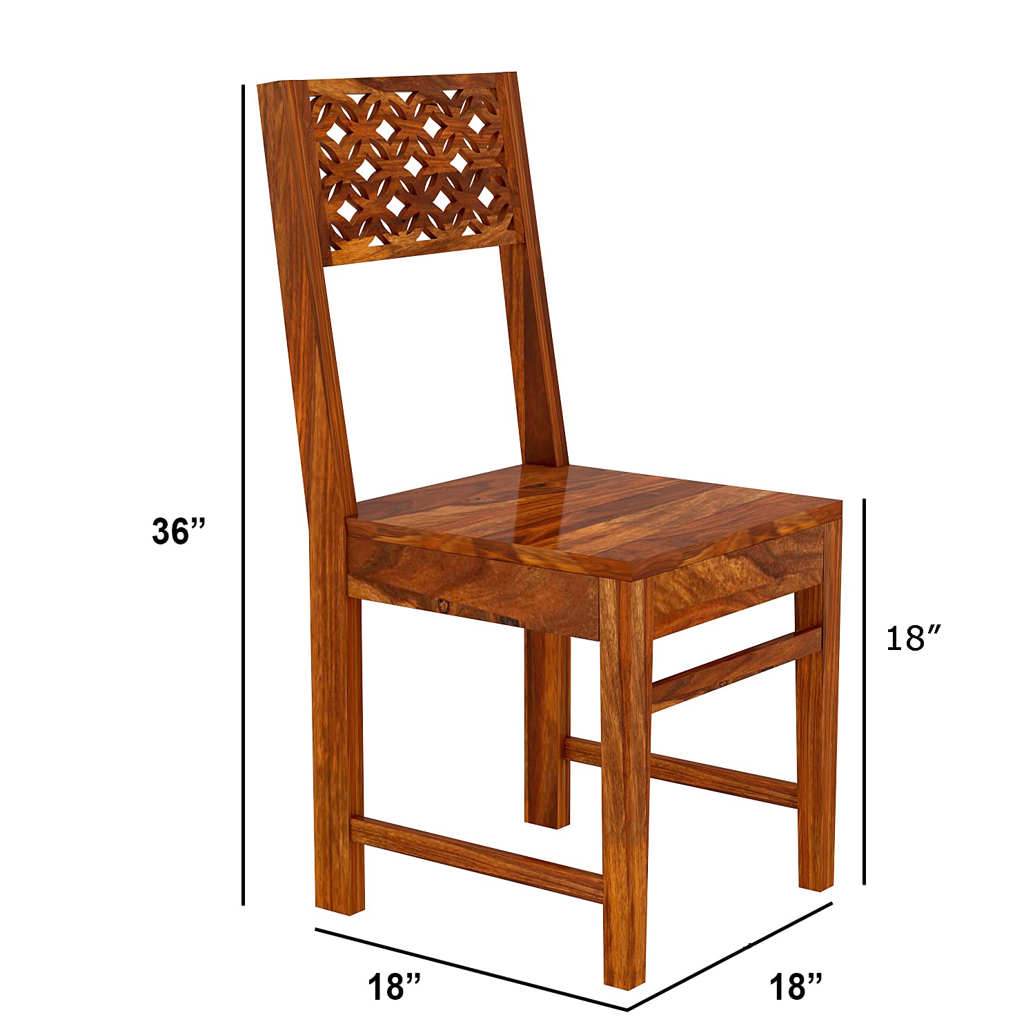 Premium Sheesham Wood Dining Table (34x34) with 4 Chairs | 4 Seater Dining Set