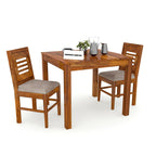 Premium Sheesham Wood Dining Table (34x34) with 2 Chairs | 2 Seater Dining Set | Wooden Dining Table with Chair | Dining Room Furniture