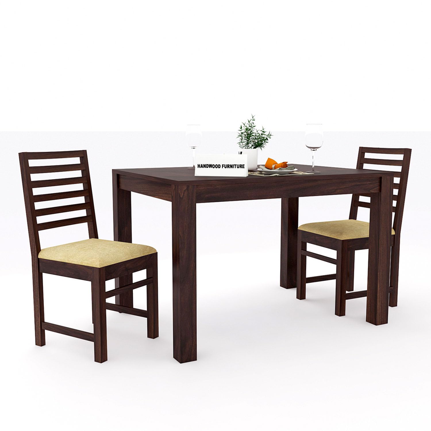 Premium Sheesham Wood Dining Table(45x30) with 2 Chairs | 2 Seater Dining Set | Wooden Dining Table with Chair | Dining Room Furniture