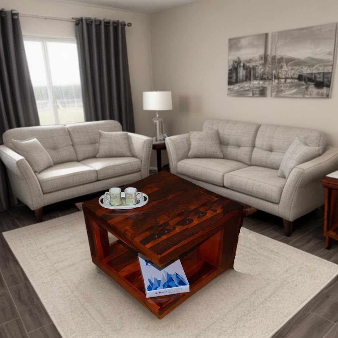 Sheesham Wood Square Shape Center Table | Coffee Table for Living Room Furniture