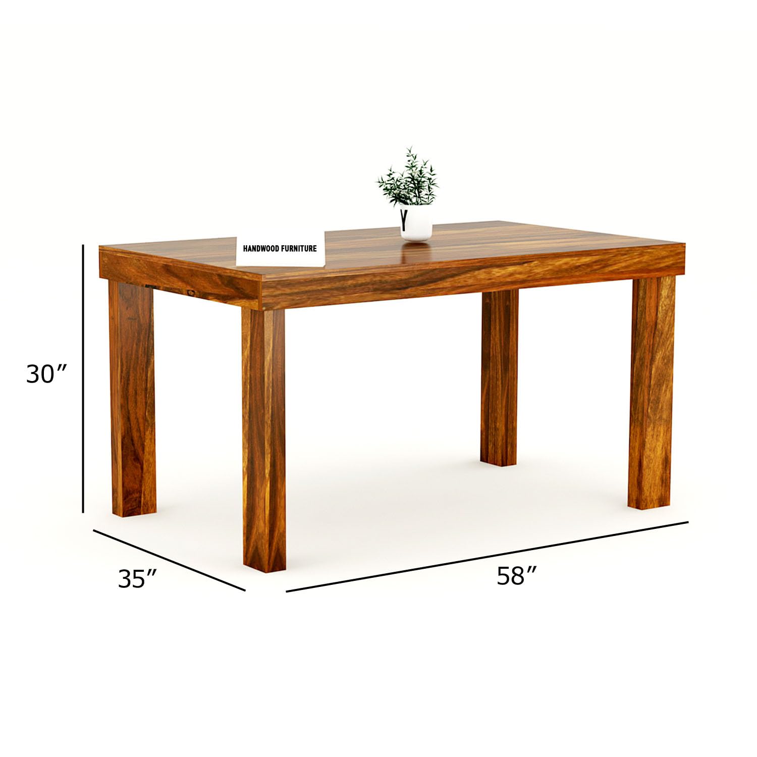 Sheesham Wood Dining Table(57x35) with 6 Chairs | 6 Seater Dining Set | Wooden Dining Table with Chair - Dining Room Furniture