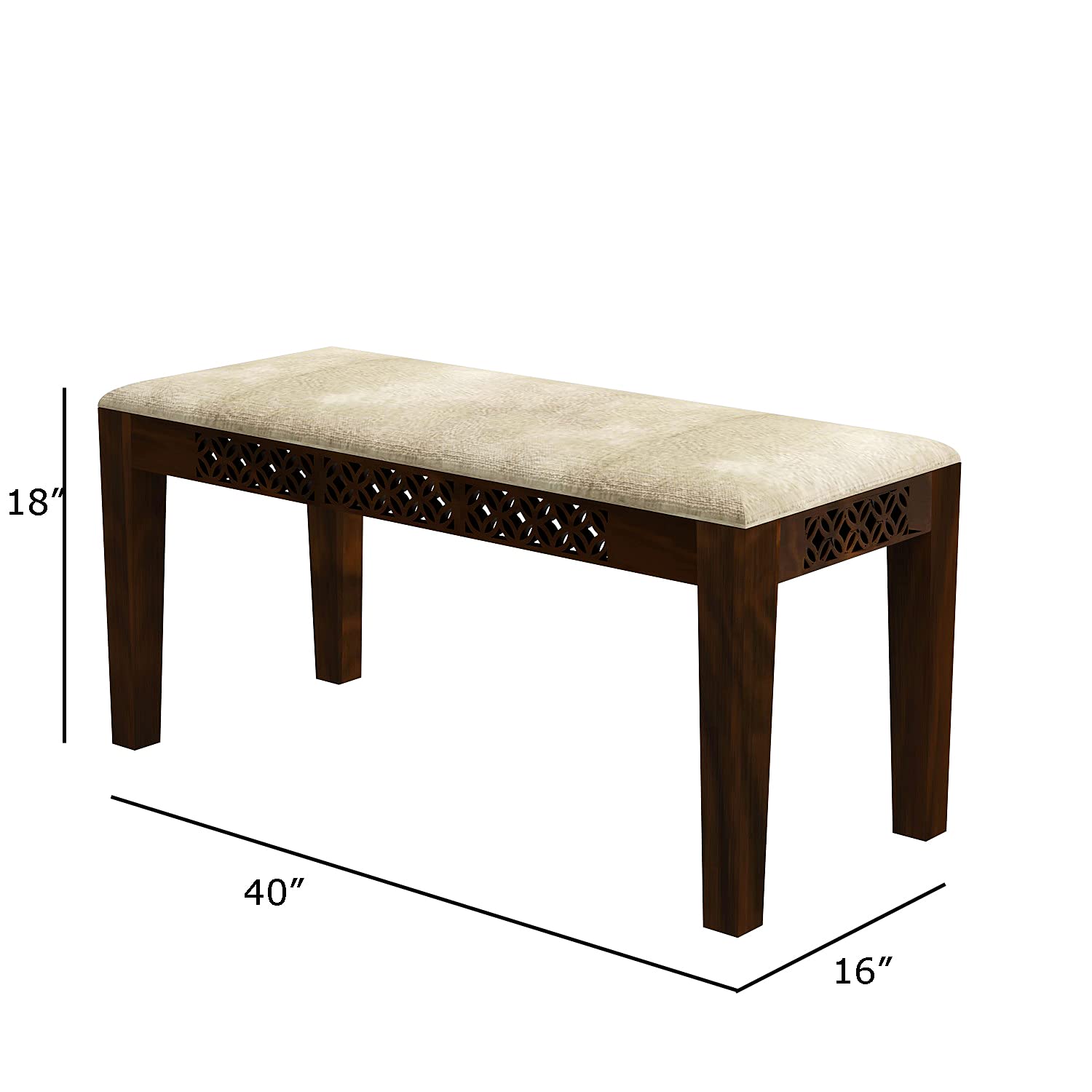 Sheesham Wood Dining Table(57x35) with 4 Chairs & Bench | 6 Seater Dining Set | Wooden Dining Table with Chair - Dining Room Furniture