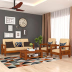 Solid Sheesham Wood Sofa Set , Living Room Furniture (3+1+1 with Center Table) 5 Seater