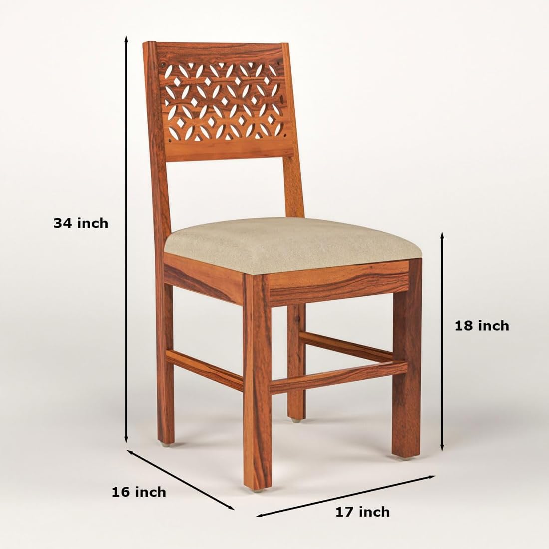 Sheesham Wood Dining Table(57x35) with 4 Chairs & 1 Bench | 6 Seater Dining Set | Wooden Dining Table with Chair - Dining Room Furniture