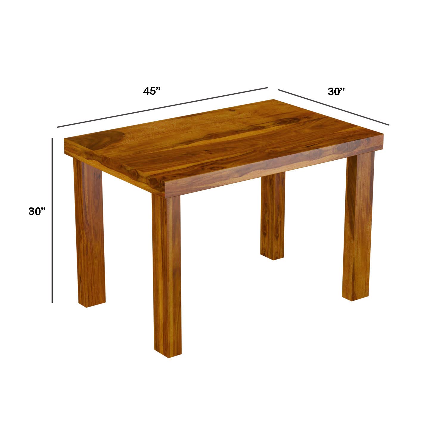 Premium Sheesham Wood Dining Table(45x30) with 2 Chairs | 2 Seater Dining Set | Wooden Dining Table with Chair | Dining Room Furniture