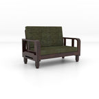Solid Wood 2 Seater Wooden Sofa Set for Living Room Furniture Fabric 2 Seater Sofa