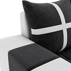 8 Seater Sofa Set, L Shape Sofa(Right Facing) 2 Ottoman, 6 Small Pillow with Coffee Table for Living Room Furniture | Sofa for Home & Office Furniture